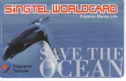 TARJETA DE SINGAPUR DE UNA ORCA (WHALE) - Vissen
