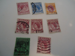 MALAYA SINGAPORE  USED  STAMPS 8 KINGS  WITH POSTMARK - Negri Sembilan