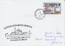 British Antarctic Territory (BAT) Ca RRS James Clark Ross Card Ca Rothera 7 DE 2001 (AT222) - Covers & Documents