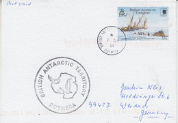 British Antarctic Territory (BAT)  Card  Ca Rothera 7 DE 2001 (AT224) - Brieven En Documenten