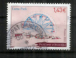 LUNA PARK ANDORRA 2022: Big Wheel Merry-go-round Carousel.Manèges & Grande Roue.Timbre Oblitéré 1 ère Qualité - Used Stamps