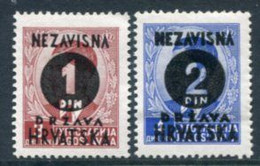 CROATIA 1941 Surcharges 1/D./3 D., 2 D./4 D. MNH / **. Michel 41-42 - Croazia