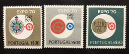 PORTUGAL, **MINT, Uncirculated Full Set, 3 Vls. « UNIVERSAL EXPOSITIONS », « OSAKA '70 », 1970 - 1970 – Osaka (Japón)