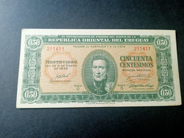 URUGUAY 0.50 CENTESIMOS 1939 P 34 USED USADO XF - Uruguay