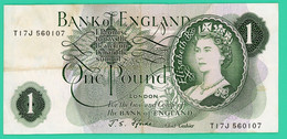1 Livre - Angleterre - 1960-77 - N°T17J56107 - TTB + -- - 1 Pound