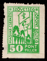 SCOUT SCOUTS - LABEL CINDERELLA VIGNETTE Coupon Voucher Point FILLÉR Flag Tent - 1930 Hungary - USED - Oblitérés