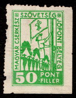 SCOUT SCOUTS - LABEL CINDERELLA VIGNETTE Coupon Voucher Point FILLÉR Flag Tent - 1930 Hungary - USED - Gebraucht