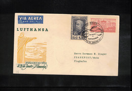 Brazil 1956 Lufthansa First Flight Rio De Janeiro - Frankfurt - Lettres & Documents
