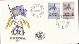 Europa CEPT 1957 Belgique - Belgium - Belgien FDC3 Y&T N°1025 à 1026 - Michel N°1070 à 1071 - 1957