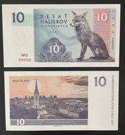 2021 Matej Gabris 10 Halierov Renard Fox Fuchs Vulpes Faune Fauna Bratislava UNC SPECIMEN ESSAY Tirage Limité - Fiktive & Specimen