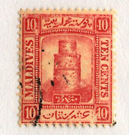 12703 BC 1909 Scott 10 Used Cat.$0.80 ( Offers Welcome! ) - Maldiven (...-1965)