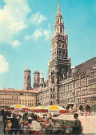 Postcard Germany Munchen Marienplatz Und Rathaus - München