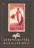 Bullfighting Torero Bull Sword SPAIN 1960 AFU 1963 Label Vignette Cinderella GERMANY - Essais & Réimpressions