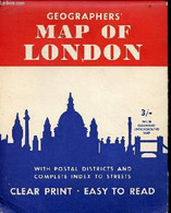 Geographers' Map Of London With Postal Districts And Complete Index To Streets - Clear Print Easy To Read. - Collectif - - Cartes/Atlas