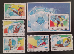 SO) 1993 CONGO FOOTBALL WORLD CUP SOUVENIRS AND USED STAMPS - Autres & Non Classés