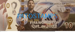 197554 BILLETE FANTASY TICKET 10 BANK ARGENTINA SOCCER FUTBOL FIFA WORLD CUP 2022 QATAR PLAYER LEO MESSI NO POSTCARD - Vrac - Billets