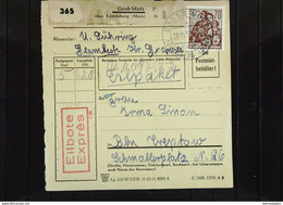 DDR: Paketkartenstammteil V. 28.12.59 Aus Groß-Mutz ü.Löwenberg (Mark) Nr.365 Mit 70 Pf 5-Jahrplan MiF M 25 Pf 10 J. DDR - Covers & Documents