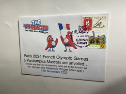 (4 M 12) France 2024 - Paris Olympic & Paralympics Games Mascots Unveilled - Phryges (with France Olympic Stamp) - Estate 2024 : Parigi