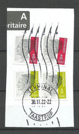 Denmark Briefstück O 2022 Taastrup = 4 Stamps Queen Margrethe On Cover Out Cut - Gebraucht