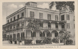 Verandahs Of The Marine Hotel, Barbados, B. W. I. - Barbades