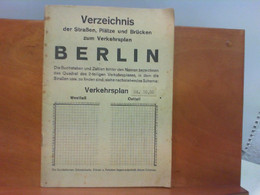 Verzeichnis Der Straßen, Plätze Und Brücken Zum Verkehrsplan Berlin - Deutschland Gesamt