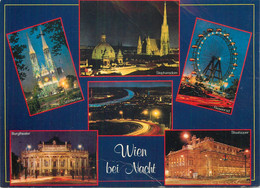 Postcard Austria Wien Multi View Night - Wien Mitte