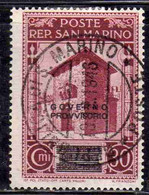 REPUBBLICA DI SAN MARINO 1943 GOVERNO PROVVISORIO CENT. 30c USATO USED OBLITERE' - Gebraucht