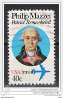 U.S.A.:  1980  AIR  MAIL  P.  MAZZEI  -  40 C. USED  STAMP  -  P. 10 1/2 X 11  -  YV/TELL. 92 A - 2a. 1941-1960 Used