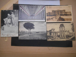 CARTOLINA ROMA 5 CARTOLINE VIAGGIATE ANNI 10-20 - FORMATO PICCOLO B/N - Collections & Lots