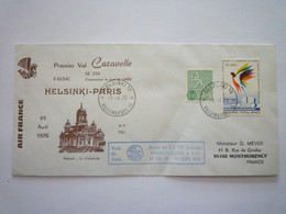 2022 - 4518  Premier VOL CARAVELLE  PARIS - HELSINKI  1976   XXX - Brieven En Documenten