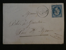 BI 35 FRANCE BELLE LETTRE 1867  A  PONT STE MAXENCE + N ° 22  + + AFFR. INTERESSANT - 1862 Napoléon III