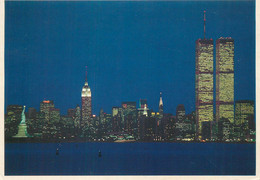Postcard USA NY New York City Manhattan Skyline At Night 1987 - Manhattan