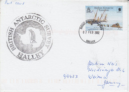 British Antarctic Territory (BAT) Card  Ca Halley 07 FEB 2002 (AT229) - Cartas & Documentos