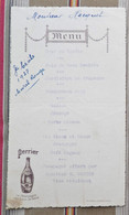 51 SAINTE MENEHOULD MENU 1937 Sainte Cecile  Hotel CHEVAL ROUGE G. VATIER Pub Perrier - Menus