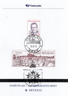 Czech Republic - 2022 - Prague Castle - President Zeman - Centenary Of White Lion Award - Commemorative Sheet - Cartas & Documentos