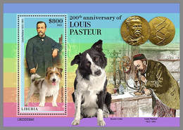 LIBERIA 2022 MNH Louis Pasteur Dogs Hunde Chiens S/S 1 - OFFICIAL ISSUE - DHQ2248 - Louis Pasteur