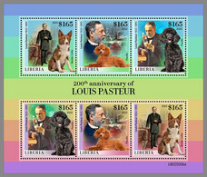 LIBERIA 2022 MNH Louis Pasteur Dogs Hunde Chiens M/S - IMPERFORATED - DHQ2248 - Louis Pasteur