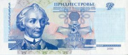 TRANSDNIESTR MOLDOVA 5 RUBLES P 35 2000 UNC SC NUEVO - Moldavië