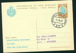 CLG403 - CARTOLINA POSTALE STORIA POSTALE 1967 LIRE 40 UFFICIO FILATELICO GOVERNATIVO - Lettres & Documents