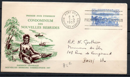 Lettre De Nouvelles Hébrides Port Vila 1957 N° 178 Oblitéré - Storia Postale