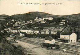 Chamelet * Vue Sur Le Quartier De La Gare * Ligne Chemin De Fer * Attelage - Other & Unclassified