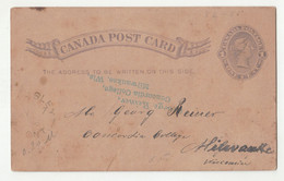 Canada QV Postal Stationery Postcard Posted? 1886 B221210 - 1860-1899 Règne De Victoria
