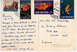 Timbres , Stamps " Animaux Marins : Poisson , Poulpe ; Fleur , Paysage " Sur Cp , Carte , Postcard Du 28/08/67 - Cartas & Documentos