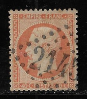 N° 23 NAPOLEON III 40 C. ORANGE OBLITERATION LOSANGE GC 2145 COTE 15 € - 1862 Napoleon III