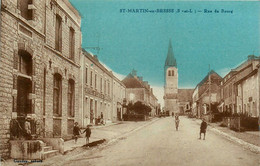 St Martin En Bresse * La Rue Du Bourg * Hôtel Et Café Du Commerce - Autres & Non Classés