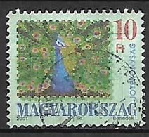 HONGRIE    -    2001 .   Y&T N° 3829 Oblitéré.  Paon Faisant La Roue - Used Stamps