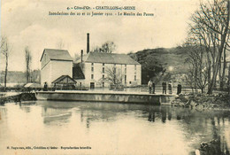Châtillon Sur Seine * Le Moulin Des Passes Pendant L'inondation Des 20 Et 21 Janvier 1910 * Minoterie - Chatillon Sur Seine