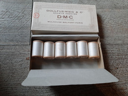 Boite Ancienne  DMC 6 Bobines Fil à Coudre N°50  Mercerie Ancienne - Autres & Non Classés