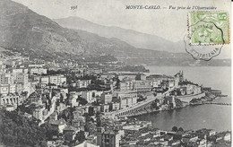 MONACO  - TIMBRE  N° 22  - PRINCE ALBERT 1ER-   FERROVIAIRE N° 2774  R; VINTIMILLE A MARSEILLE-     TARIF  4 10 1907 - Brieven En Documenten