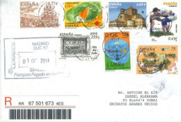 SPAIN - 2014 - REGISTERED  STAMPS  COVER TO DUBAI. - Lettres & Documents